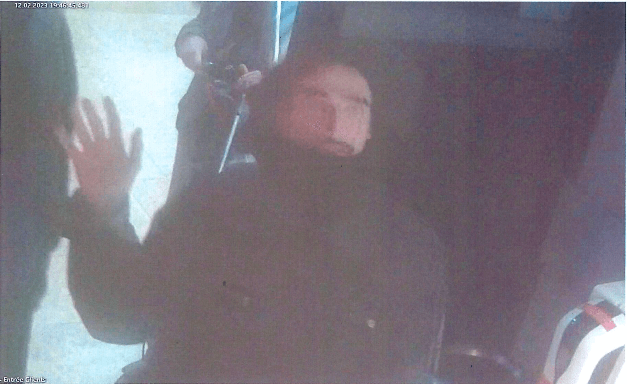 The author being captured by a CCTV camera in a supermarket.